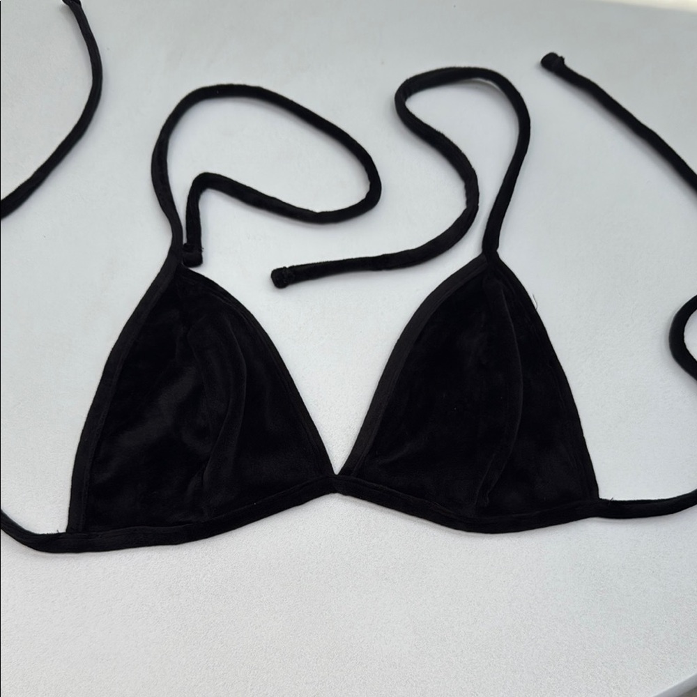 Black Velvet Bikini Top